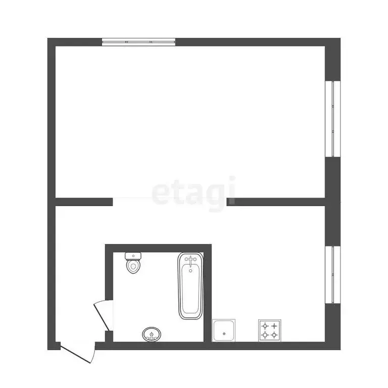 1-комнатная квартира: Прокопьевск, Институтская улица, 17 (30.2 м) - Фото 1