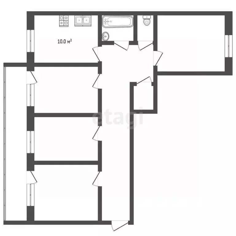 4-к кв. Вологодская область, Вологда Октябрьская ул., 27 (79.0 м) - Фото 2