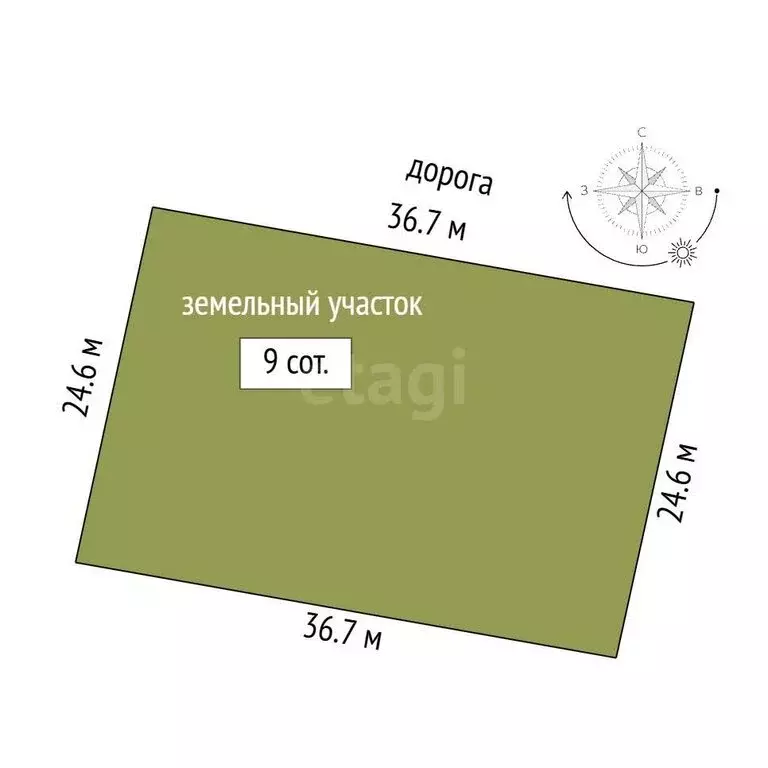 Участок в Мирное, Учительская улица (9 м) - Фото 1