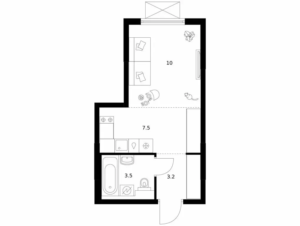 Квартира-студия: Зеленоград, 22-й микрорайон, 6.6 (24.2 м) - Фото 0