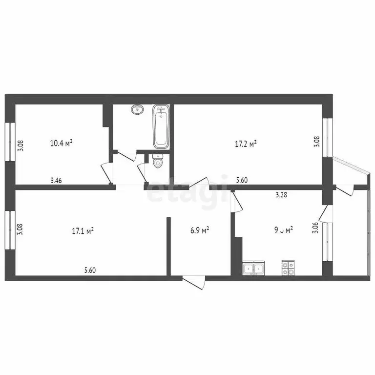 3-комнатная квартира: Петропавловск-Камчатский, улица Виталия Кручины, ... - Фото 1