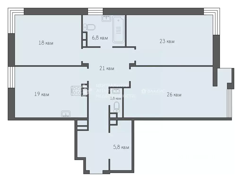 3-к кв. Рязанская область, Рязань ул. Ленинского Комсомола, 29с ... - Фото 1