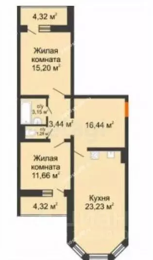 3-к кв. Липецкая область, Липецк ул. Виктора Музыки, 10 (75.3 м) - Фото 1