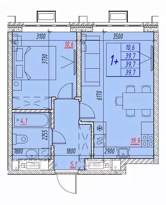 2-к кв. Астраханская область, Астрахань ул. Бэра, 29 (39.7 м) - Фото 1