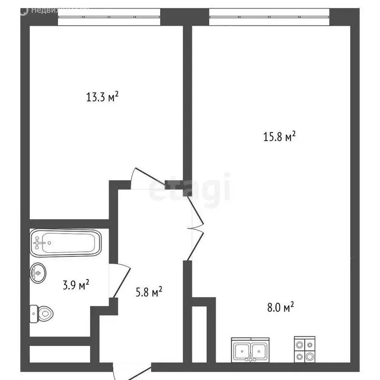 2-комнатная квартира: Балашиха, Реутовская улица, 15 (46.5 м) - Фото 0