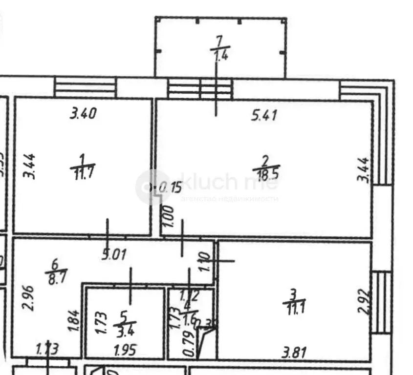2-комнатная квартира: Казань, улица Гаврилова, 7к1 (56 м) - Фото 2