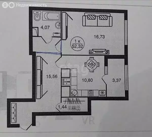 1-комнатная квартира: Тверь, улица Ткача, 3 (52.3 м) - Фото 1