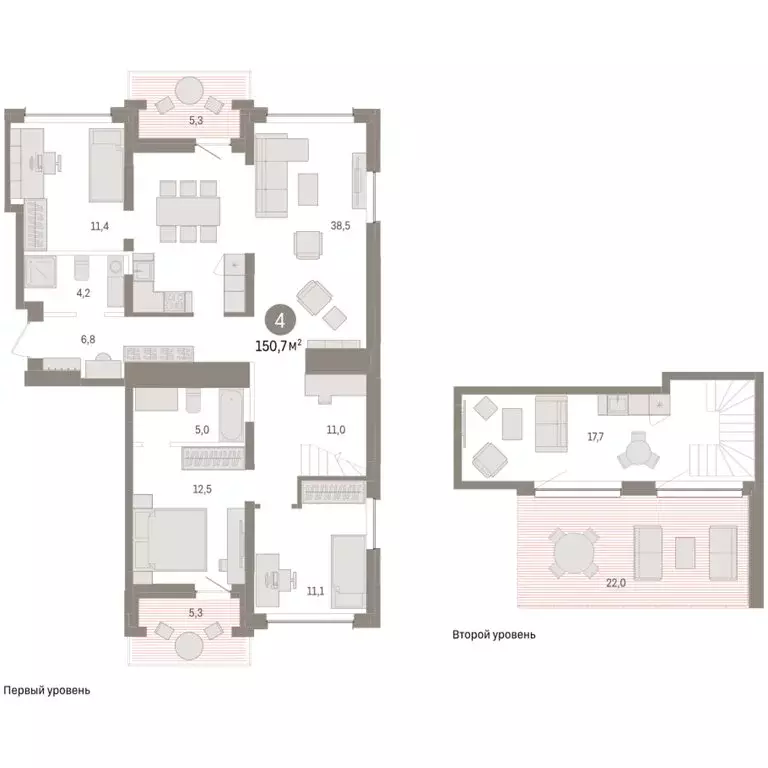 4-комнатная квартира: Тюмень, ЖК Дом у Озера (150.68 м) - Фото 1