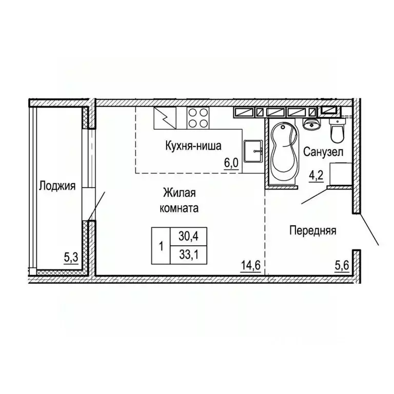 1-к кв. Приморский край, Владивосток На Черняховского жилой квартал,  ... - Фото 1