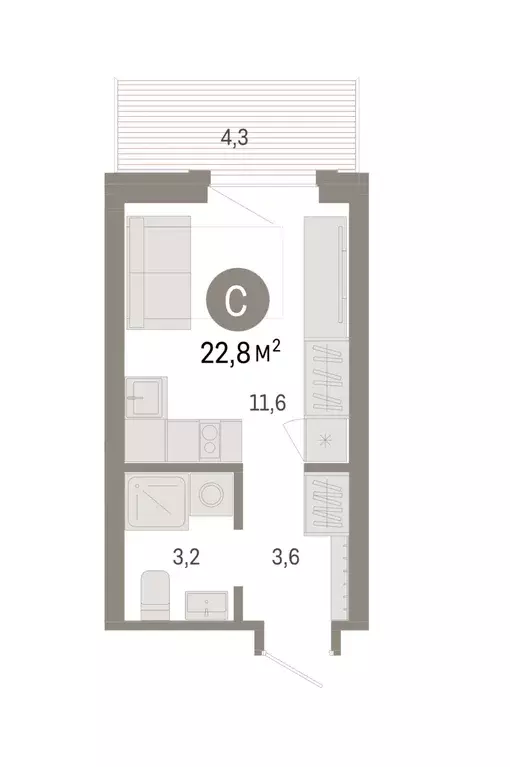 Продаётся квартира-студия, 22.8 м - Фото 0