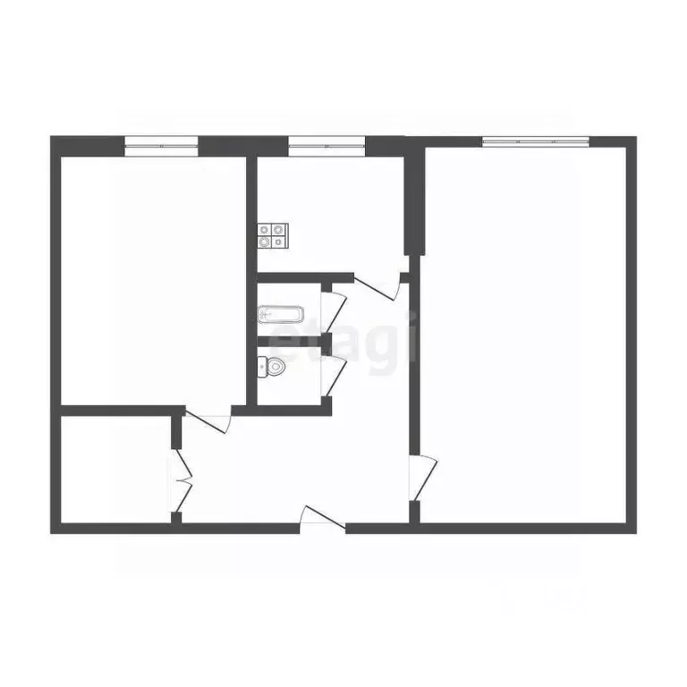 2-к кв. Алтайский край, Бийск ул. Ильи Мухачева, 121 (43.6 м) - Фото 2