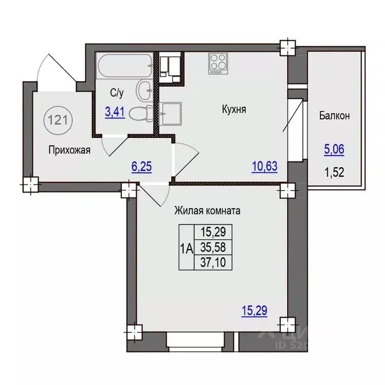 1-к кв. Псковская область, Псковский район, Завеличенская волость, д. ... - Фото 1
