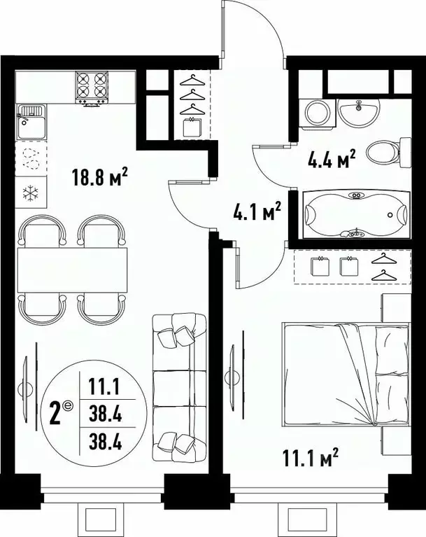 2-к кв. Астраханская область, Астрахань ул. Бэра, 29 (38.4 м) - Фото 2