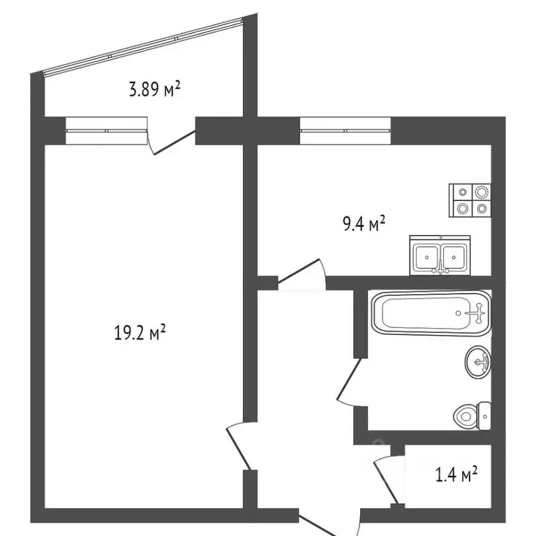 1-к кв. Тамбовская область, Тамбов Широкая ул., 7А (37.1 м) - Фото 2