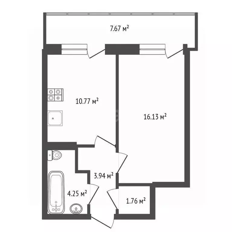 1-к кв. Воронежская область, Воронеж ул. Суворова, 122Д (43.0 м) - Фото 1