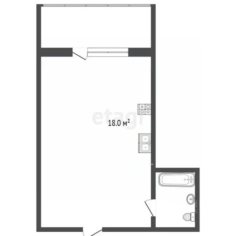 Студия Ростовская область, Батайск ул. Половинко, 280/3к1 (23.1 м) - Фото 2
