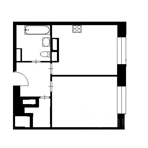 1-к кв. Татарстан, Казань ул. Николая Ершова, 62Г (35.0 м) - Фото 1