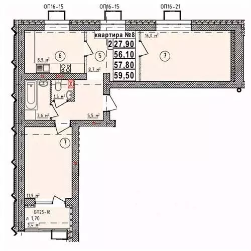 2-к кв. Липецкая область, Усмань Северо-Восточный мкр,  (57.8 м) - Фото 1