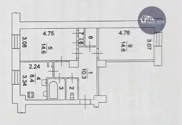 2-к кв. Архангельская область, Северодвинск Первомайская ул., 17 (54.5 ... - Фото 1