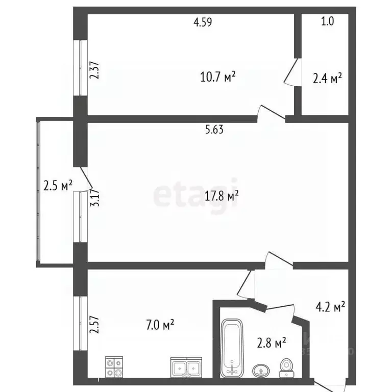 2-к кв. Крым, Ялта муниципальный округ, Гурзуф пгт ул. Санаторная, 4 ... - Фото 2