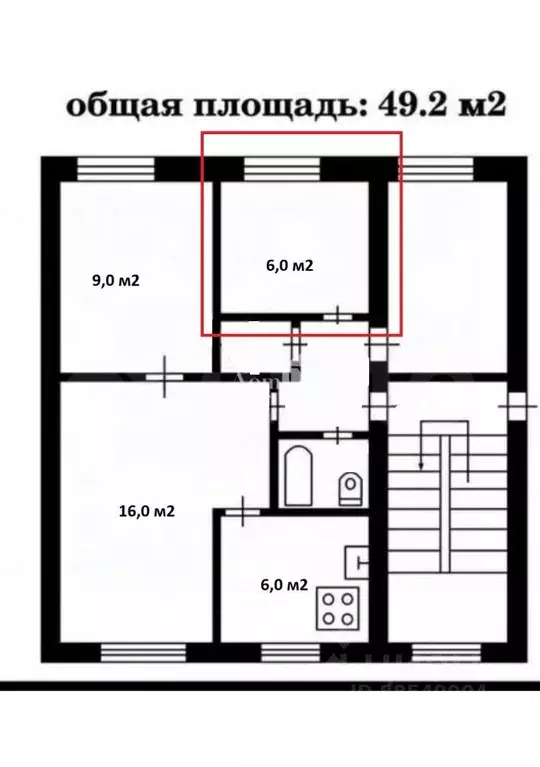 Комната Санкт-Петербург бул. Новаторов, 48 (6.0 м) - Фото 2