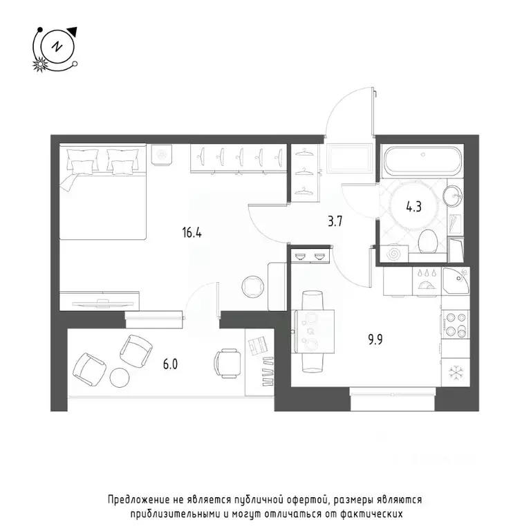 1-к кв. Омская область, Омск Зеленая река мкр, 7 (37.3 м) - Фото 0