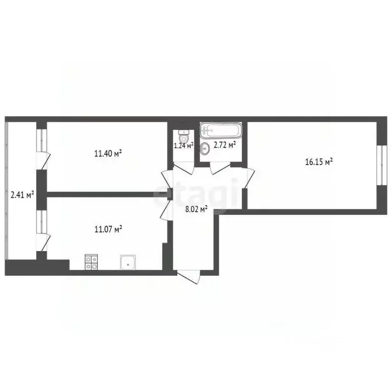 2-к кв. Ярославская область, Ярославль ул. Ньютона, 22 (43.0 м) - Фото 2