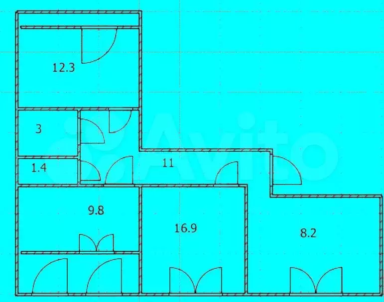 3-к. квартира, 63,3 м, 7/9 эт. - Фото 0