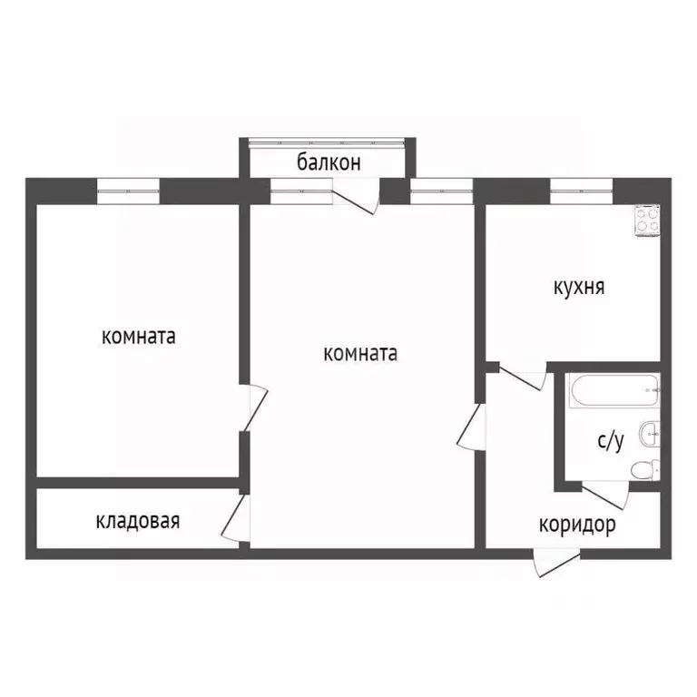 2-к кв. Курганская область, Курган ул. Красина, 25/27 (42.8 м) - Фото 2