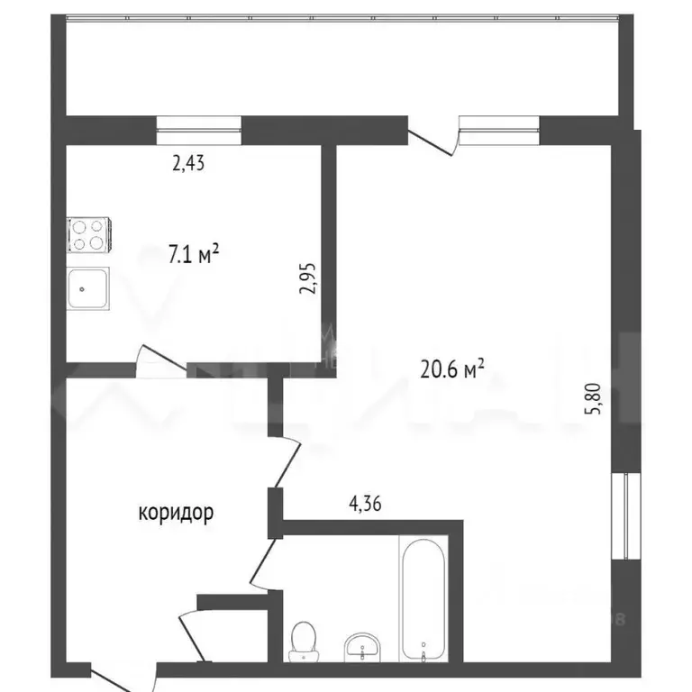 1-к кв. Башкортостан, Стерлитамак ул. Артема, 59 (36.0 м) - Фото 1