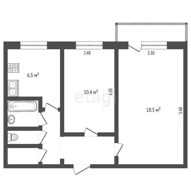 2-комнатная квартира: Петропавловск-Камчатский, проспект Победы, 75 ... - Фото 1