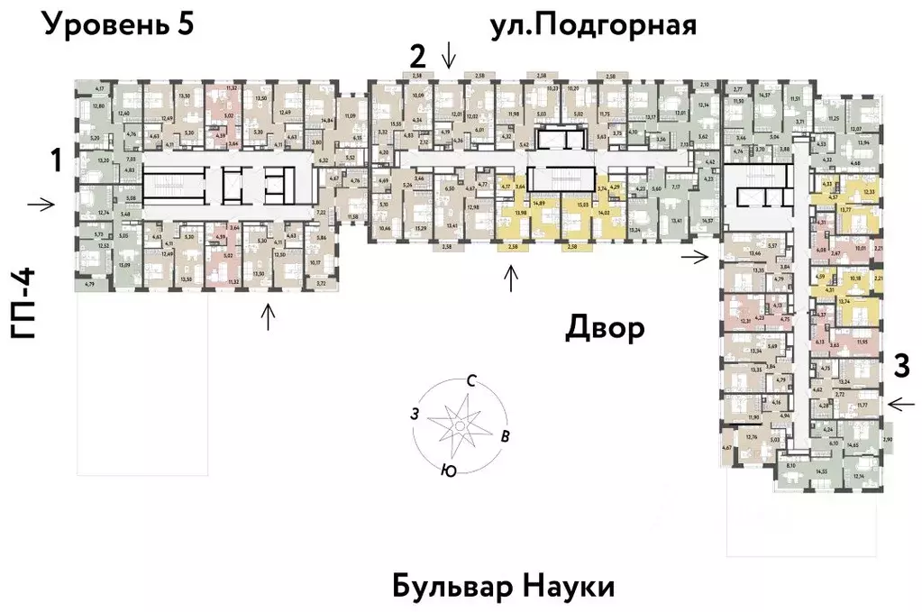 3-к кв. Тюменская область, Тюмень Подгорная ул., 61к1 (66.87 м) - Фото 1