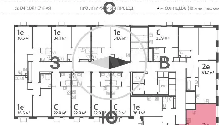 2-к. квартира, 62,4 м, 11/24 эт. - Фото 1