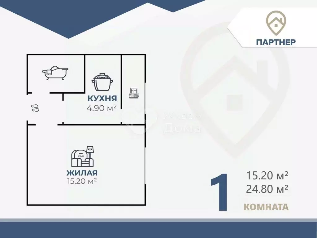 1-к кв. Волгоградская область, Волгоград ул. Ломоносова, 85 (24.8 м) - Фото 2