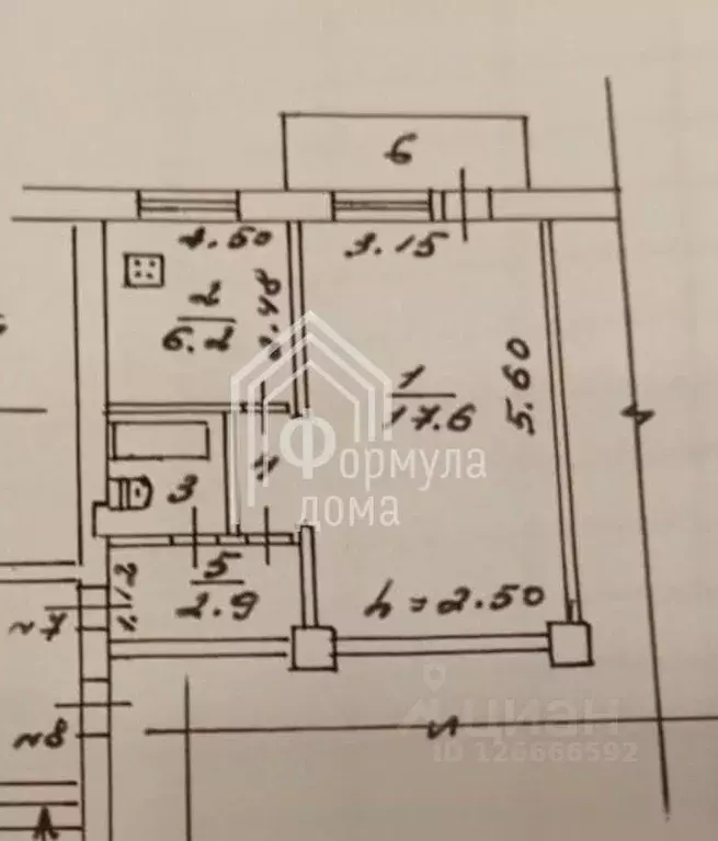 1-к кв. Калужская область, пос. Ферзиково ул. Бычкова, 12 (31.0 м) - Фото 2