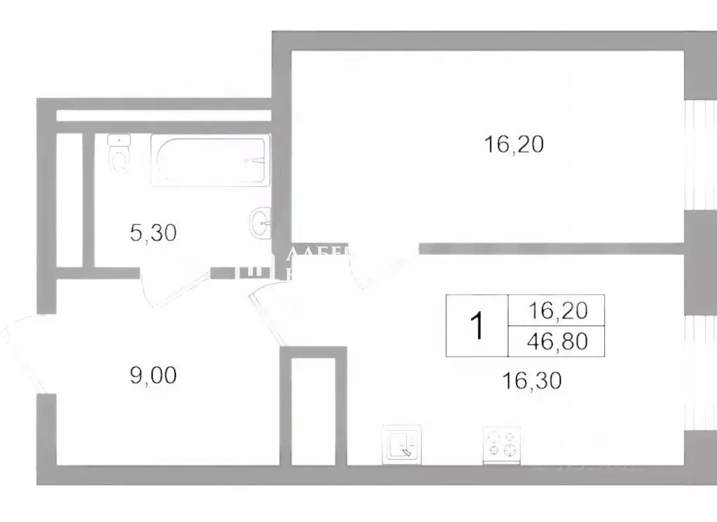 1-к кв. Санкт-Петербург Зеленогорская ул., 3 (46.8 м) - Фото 2