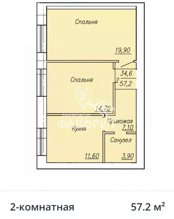 2-к кв. Оренбургская область, Оренбург Ростоши Премьер мкр,  (57.2 м) - Фото 2