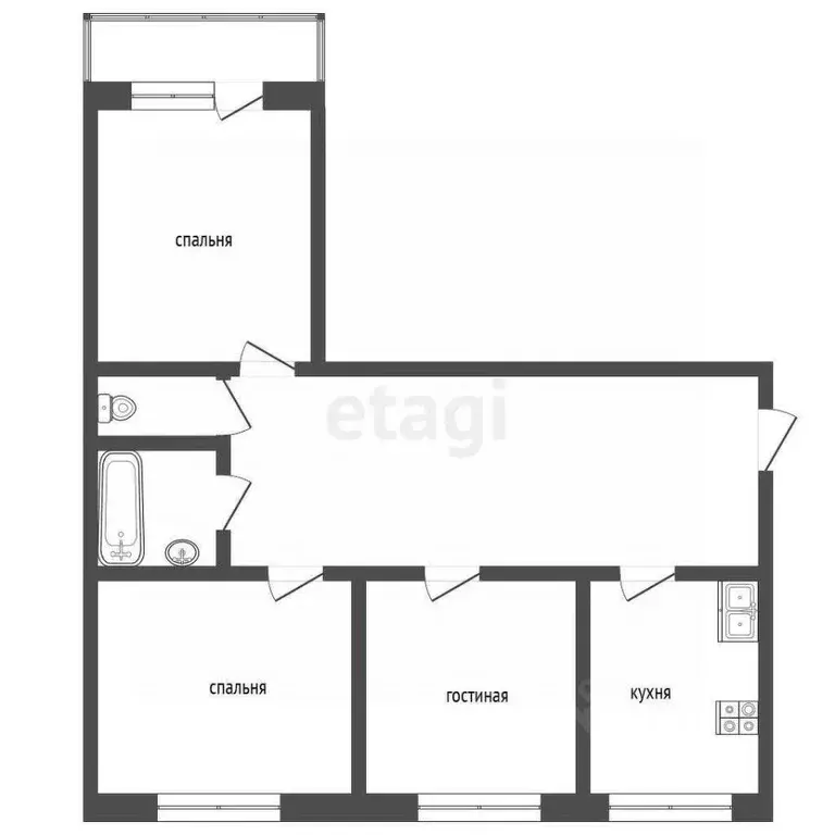 3-к кв. Краснодарский край, Геленджик Парус мкр, 6 (61.8 м) - Фото 2