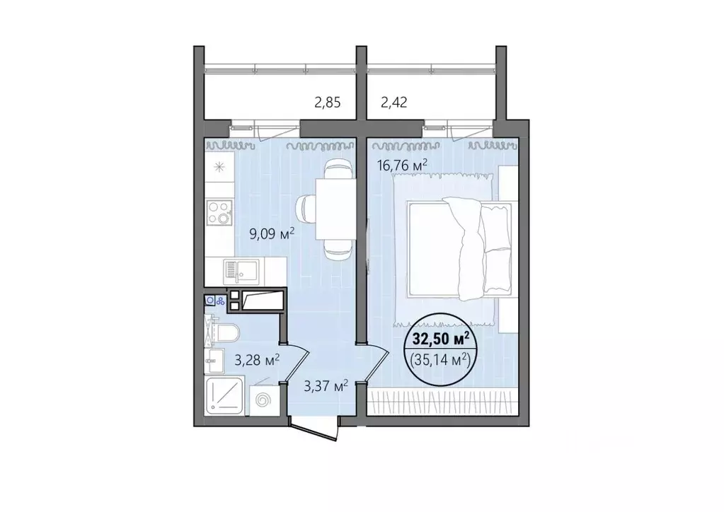 1-к кв. Челябинская область, Челябинск ул. Труда, 14 (37.91 м) - Фото 0