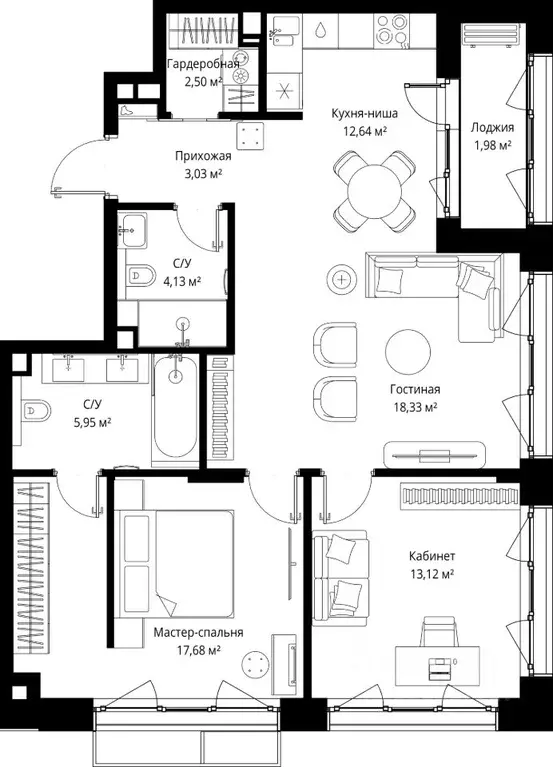 2-к кв. Московская область, Одинцовский городской округ, д. Ликино, ЖК ... - Фото 2