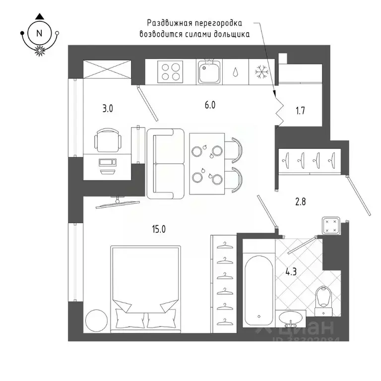 1-к кв. Санкт-Петербург бул. Измайловский, 11 (31.5 м) - Фото 0