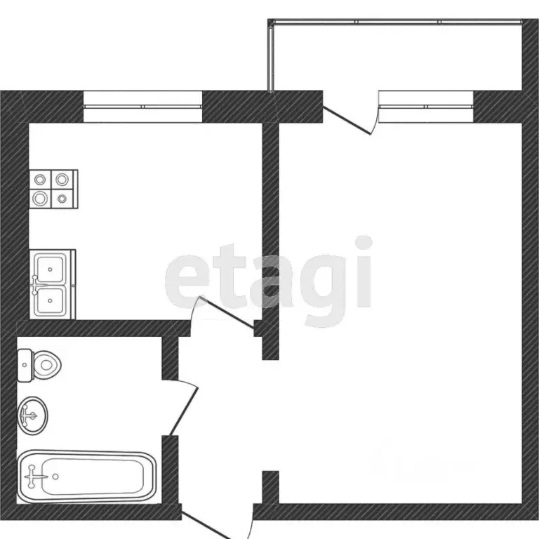 1-к кв. Ростовская область, Ростов-на-Дону ул. Еременко, 85/4 (30.0 м) - Фото 2