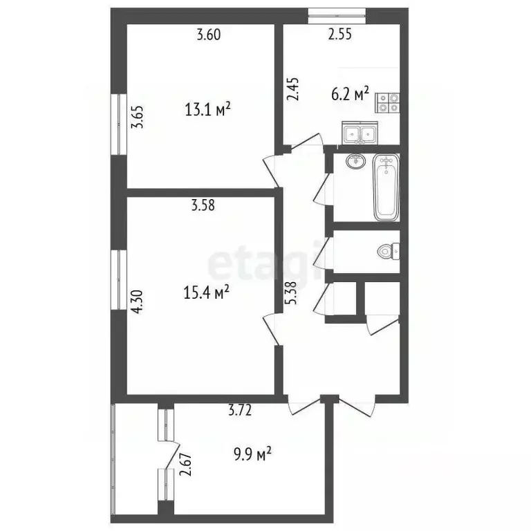 Комната Калужская область, Калуга ул. Баррикад, 115 (15.4 м) - Фото 2