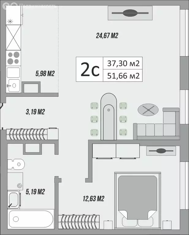 2-комнатная квартира: Оренбург, Яицкая улица, 11 (52 м) - Фото 0