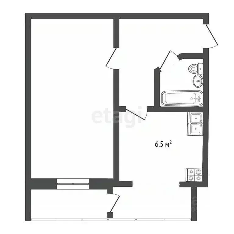 1-к кв. Ростовская область, Ростов-на-Дону Казахская ул., 31 (31.0 м) - Фото 1