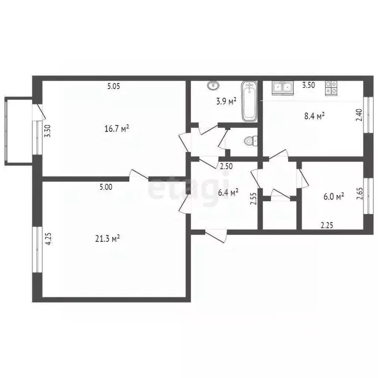 3-к кв. Кемеровская область, Кемерово ул. Орджоникидзе, 7 (68.7 м) - Фото 1