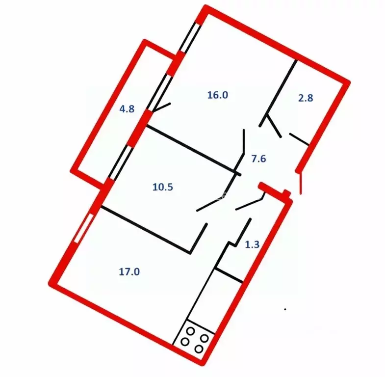 2-к кв. Санкт-Петербург Усть-Славянка тер., ул. Заводская, 15 (56.9 м) - Фото 2