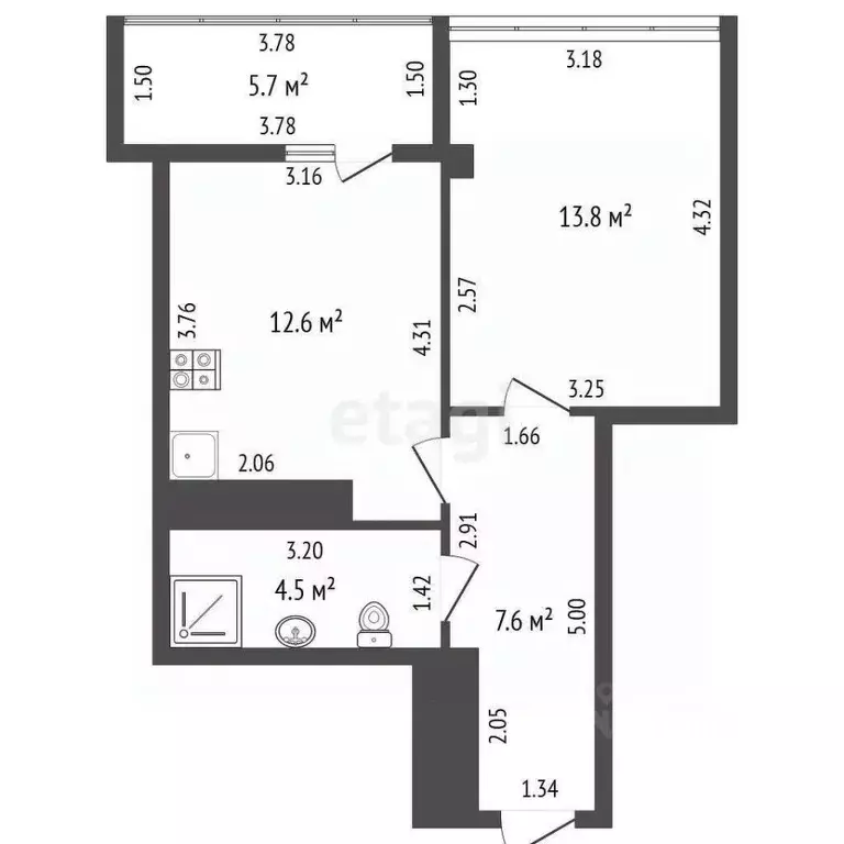 1-к кв. Краснодарский край, Геленджик Крымская ул., 22к14 (44.2 м) - Фото 2