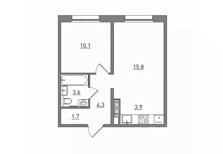 2-к кв. Кировская область, Киров ул. Чистопрудненская, 13А (39.4 м) - Фото 1