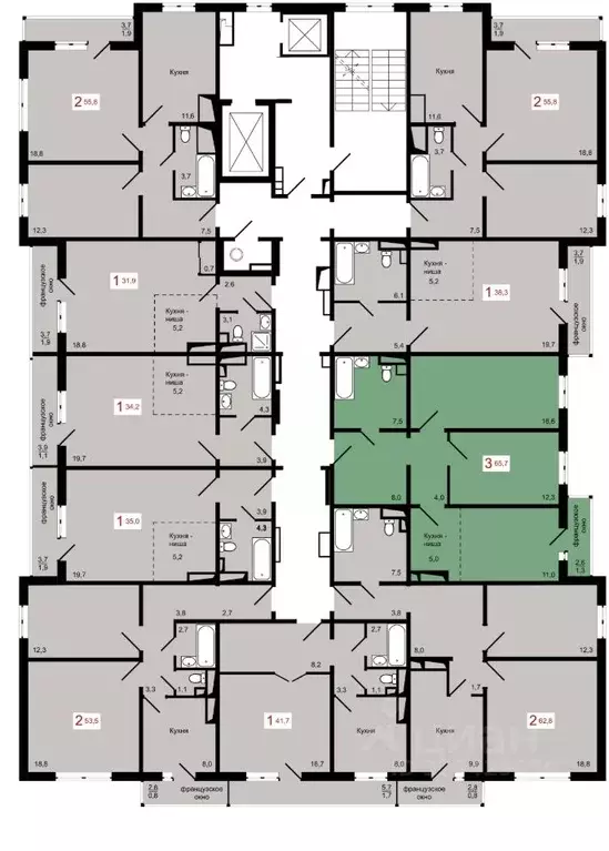 3-к кв. Красноярский край, Красноярск Пашенный мкр,  (65.7 м) - Фото 1